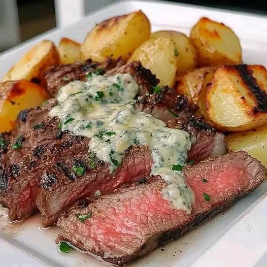 Garlic Butter Steak with Crispy Potatoes