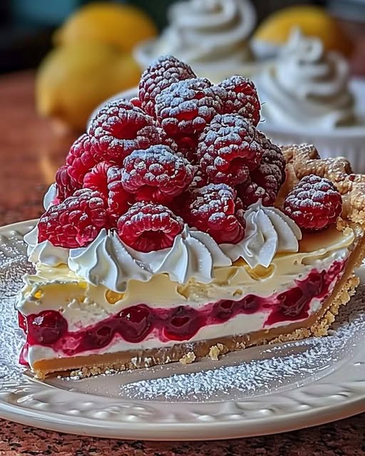 Lemon Raspberry Layered Pie