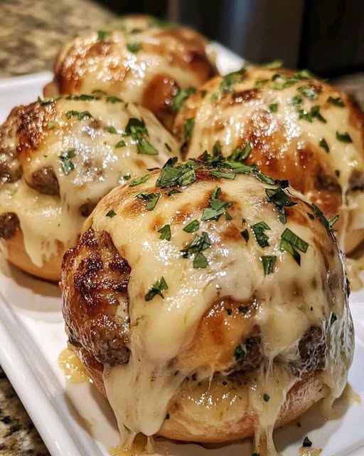 Garlic Parmesan Cheeseburger Bombs