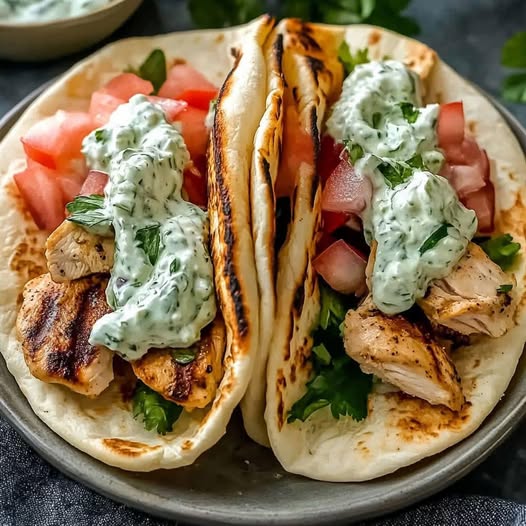 Greek Chicken Gyros with Cucumber Tzatziki