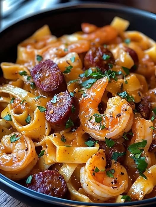 Creamy Cajun Shrimp Pasta with Sausage