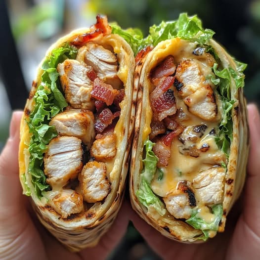 Grilled Chicken Wrap with Bacon & Cheese