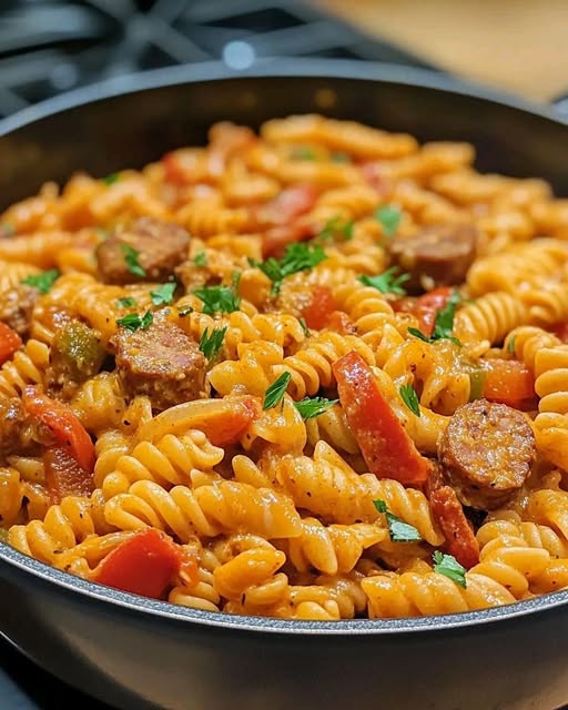 One-Pot Creamy Cajun Sausage Pasta – A Flavorful Meal in No Time!