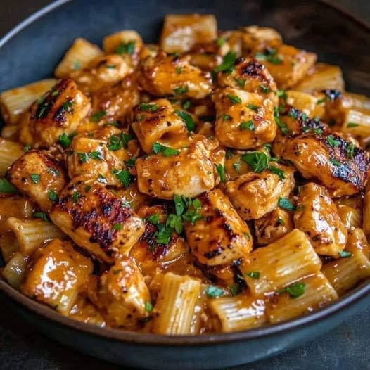 Creamy Parmesan Chicken with Rigatoni Pasta