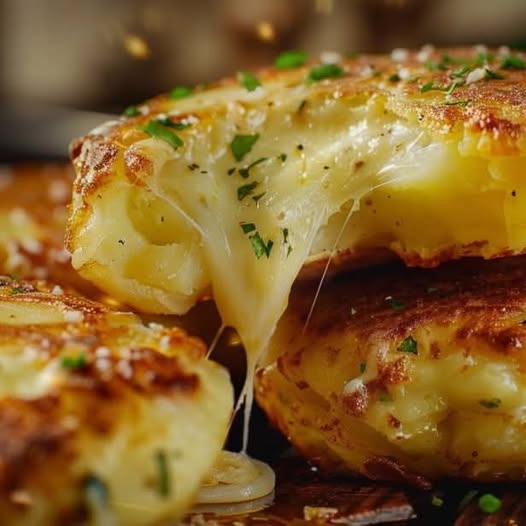 Cheesy Stuffed Potato Pancakes