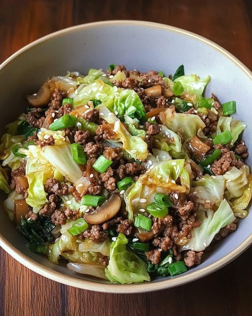 Savory Low-Carb Cabbage and Beef Stir Fry