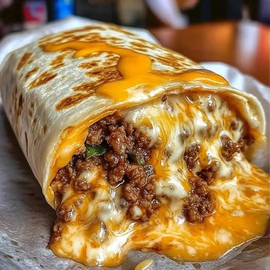 Cheesy Ground Beef Burrito