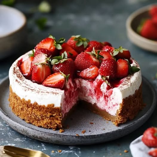 Baked Strawberry Cheesecake: A Creamy, Fruity Delight