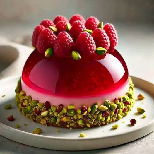 Raspberry Pistachio Domes