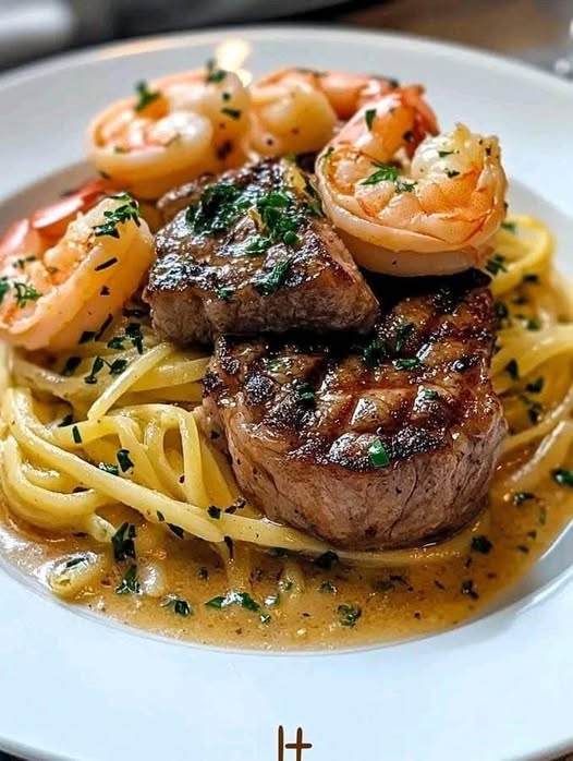 Steak and Shrimp Scampi: A Flavorful Duo of Tender Steak and Juicy Shrimp