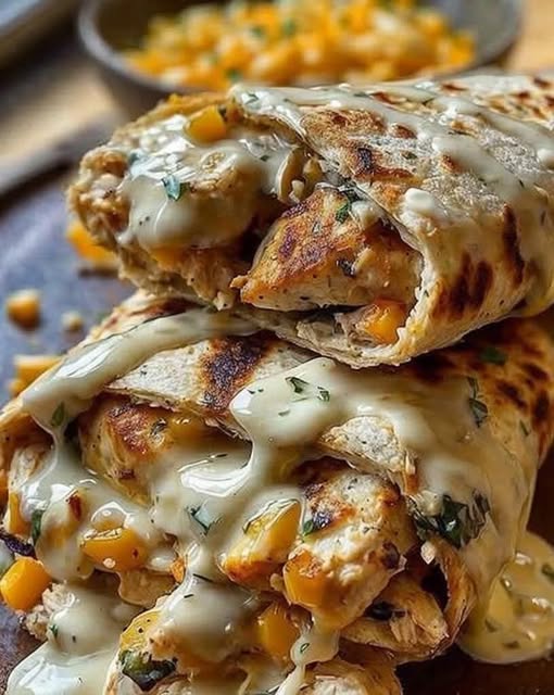 Cheesy Garlic Chicken Wraps – A Deliciously Melty, Savory Treat!