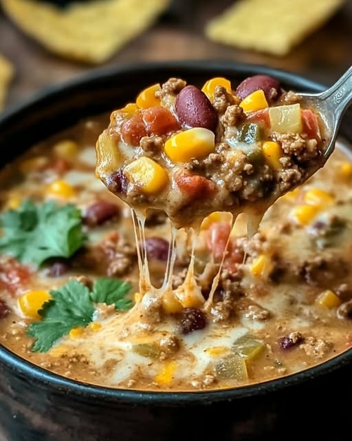 Cheesy Ground Beef Enchilada Chili – A Comforting and Flavorful Chili