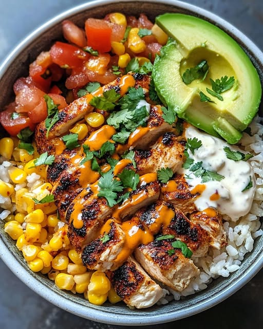 Street Corn Chicken Rice Bowl