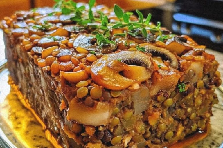 Title: Mushroom Lentil Loaf Bliss: A Plant-Based Comfort Dish