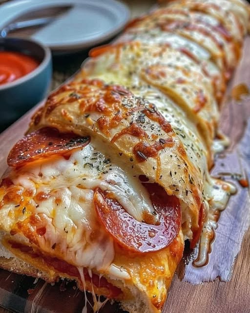 Cheesy Baked Pepperoni Stromboli