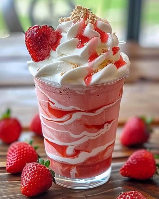 Sweet Strawberries & Cream Frappuccino – A Refreshing Summer Delight