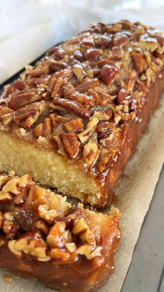 Upside-Down Caramel Pecan Cake