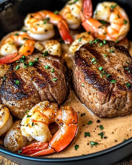 Steak in Creamy Cajun Shrimp Sauce – A Flavor-Packed Meal