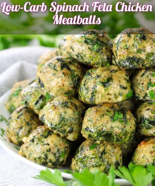 Low-Carb Spinach Feta Chicken Meatballs – A Flavorful Protein-Packed Delight