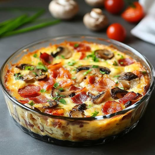 Crustless Quiche with Bacon and Mushrooms: A Flavorful Combination