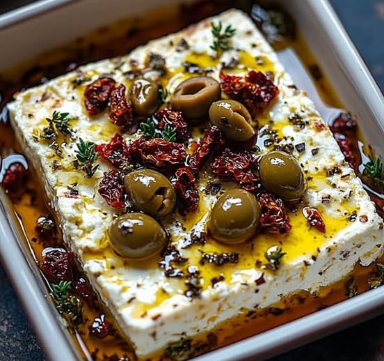 Mediterranean Baked Feta with Olives and Sun-Dried Tomatoes