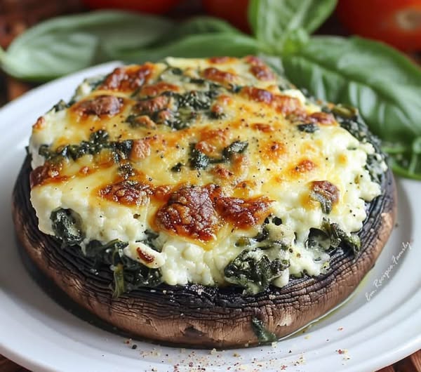 Spinach and Cheese Stuffed Portobello Mushrooms