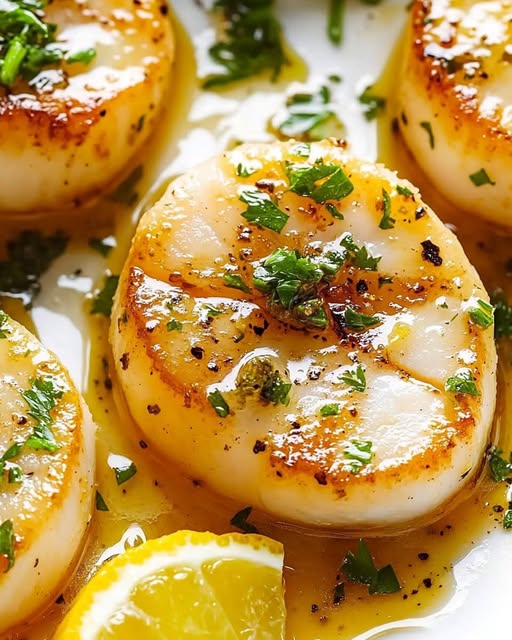 Pan-Seared Scallops with Herb-Infused Butter and Citrus Zest