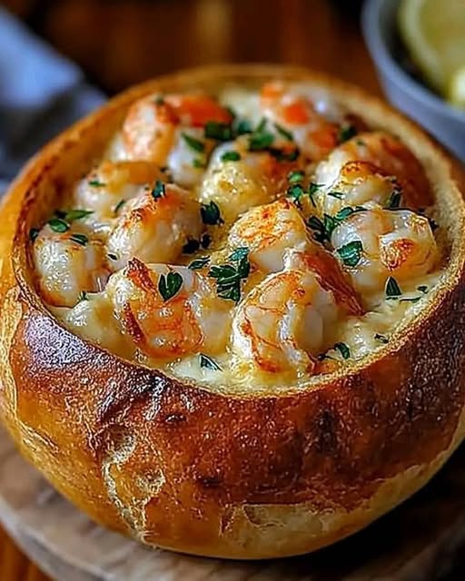 Stuffed Seafood Bread Bowl