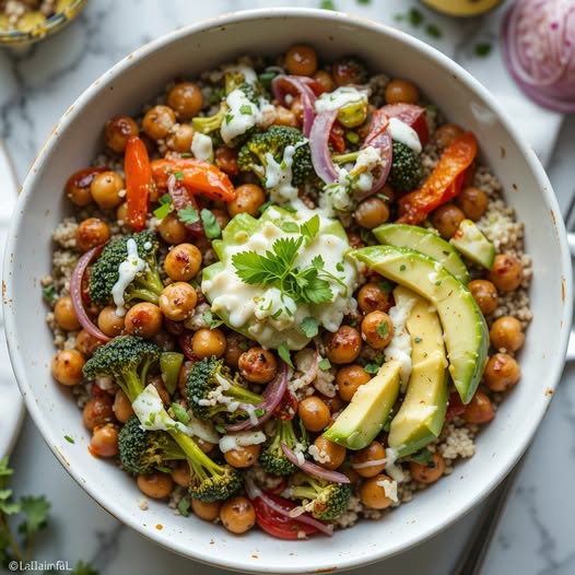 Spicy BBQ Chickpea Bowls with Roasted Veggies