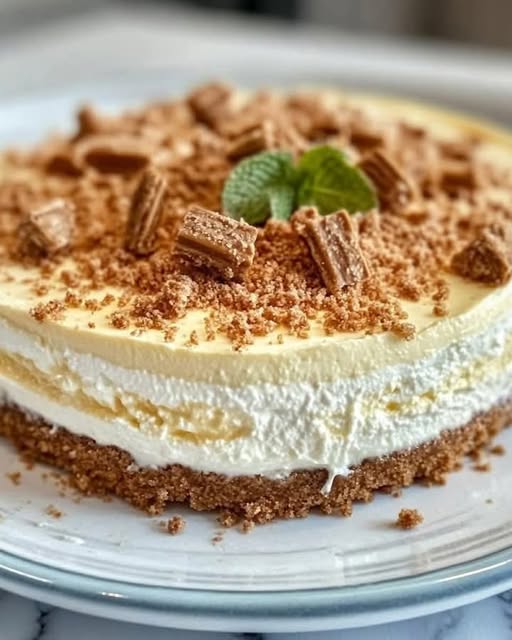 Peppermint Crisp Lemon Cheesecake