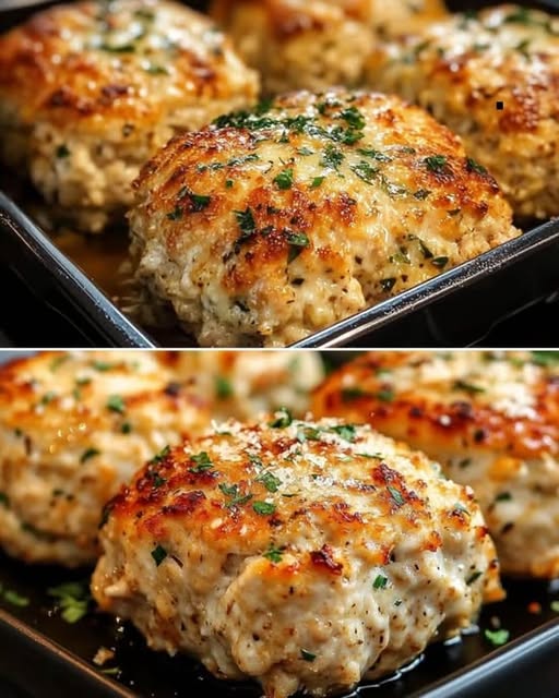 Mini Flavor Bombs: Individual Garlic Parmesan Chicken Meatloaves