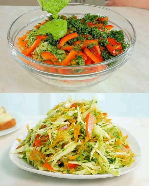 Cabbage, Carrot, and Cucumber Salad