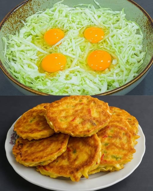Golden Crunch Cabbage & Egg Pancakes with a Kick